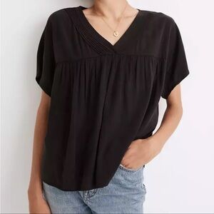 NWT Madewell Lusterweave Pintuck Blouse
